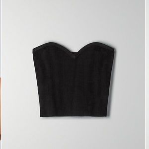 Babaton Sculpt Knit Sweetheart Top, Black, Medium